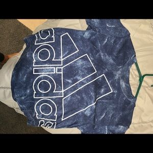 adidas short sleeve kinda crop work out shirt